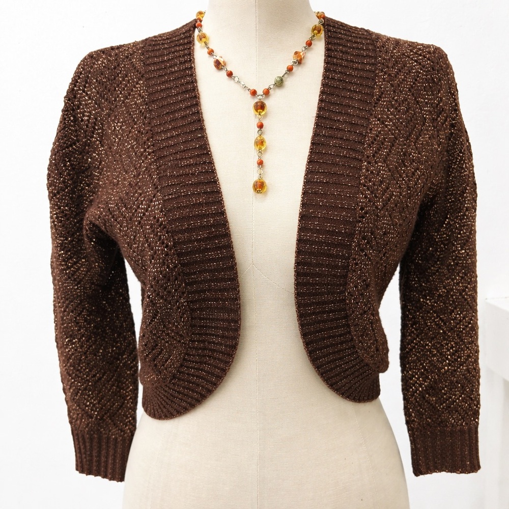 Cache Brown Knit Women's Sweater. EUC